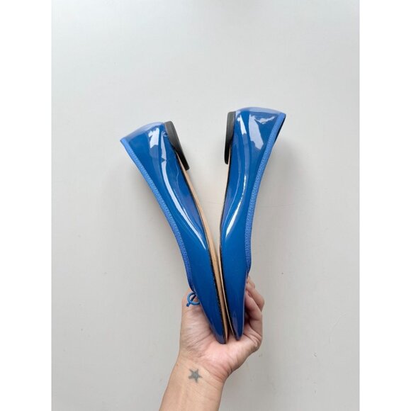 REPETTO Brigitte Cobalt Blue Patent Leather Pointed Toe Ballet Flats, Size 38 - Picture 10 of 14